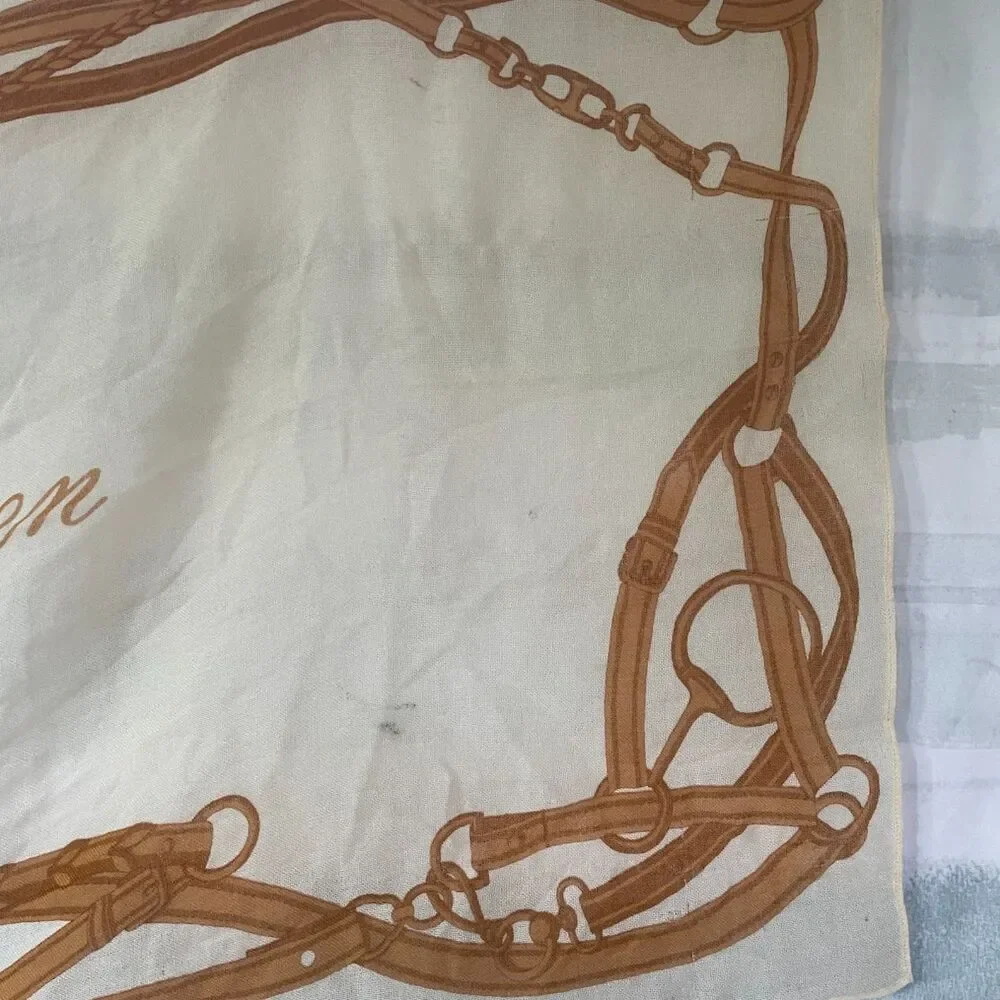 LAUREN RALPH LAUREN Signed Equestrian Tack Pure Wool SCARF WRAP 25